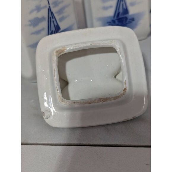 Onge Germany Antique Porcelain Condiments Spice Canister with Lids - Picture 6 of 10